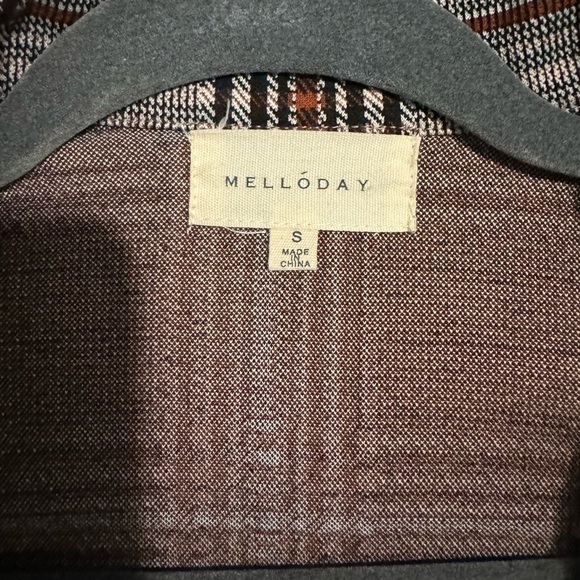 Melloday Plaid Longline  Blazer Coat Women’s Brown Checkered Fall Coat Size S - Picture 12 of 12